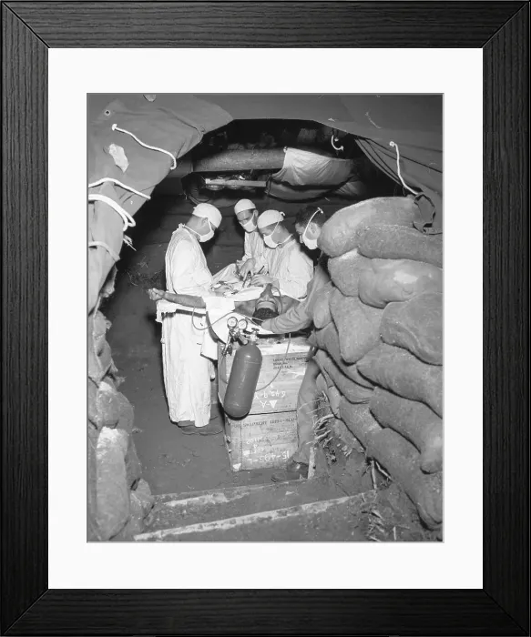 Framed Print : Doctors Operating In Fox Hole Framed Print : Doctors Operating In Fox Hole