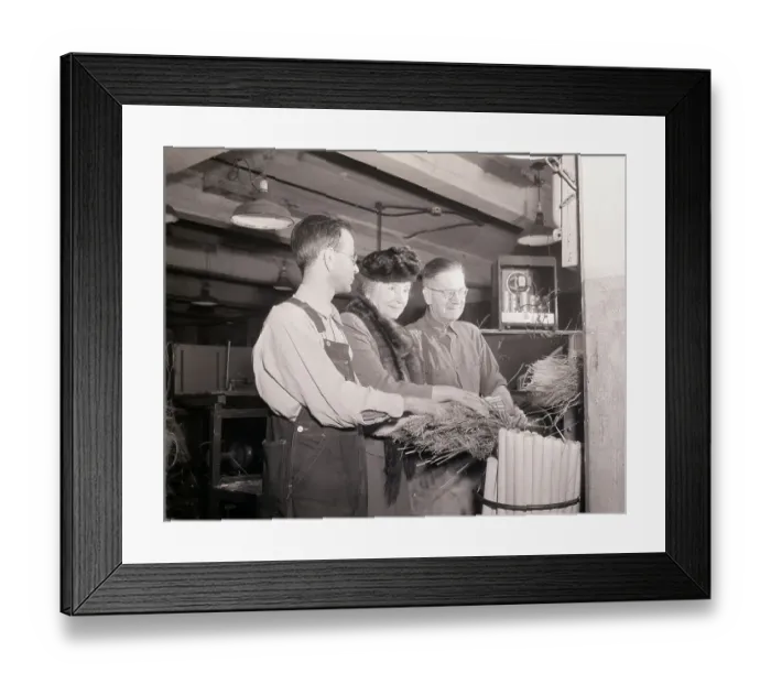 Framed Print : Helen Keller Learning About Broom Making Framed Print : Helen Keller Learning About Broom Making