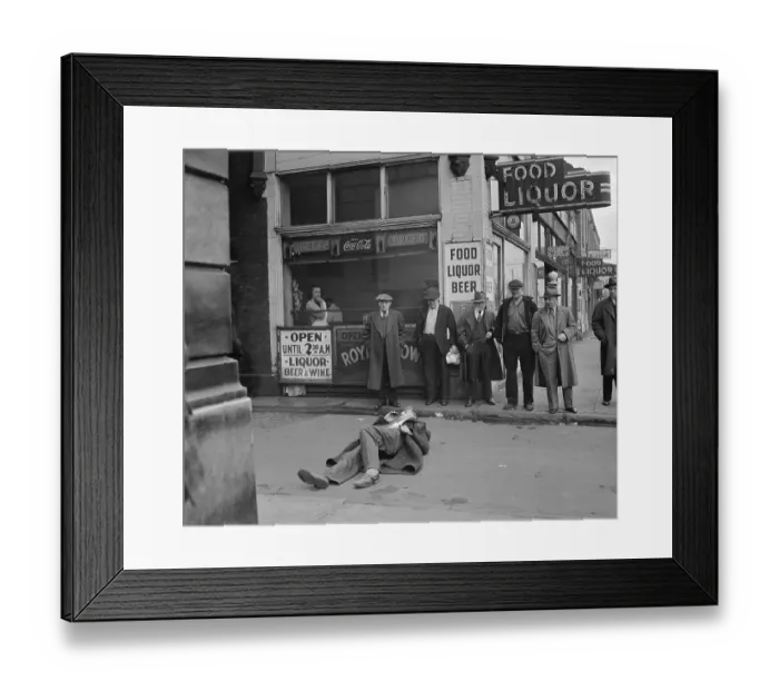 Framed Print : Passersby Observing a Man in the Street Framed Print : Passersby Observing a Man in the Street
