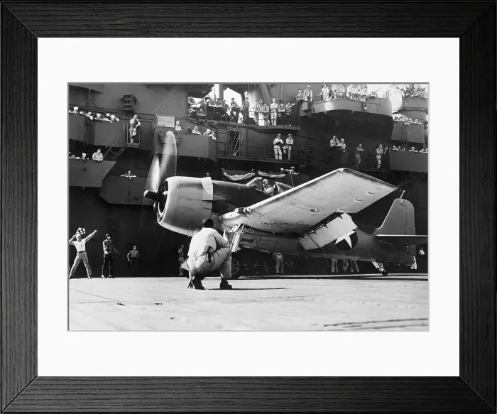 Framed Print : Plane Taking Off On Aircraft Carrier Framed Print : Plane Taking Off On Aircraft Carrier