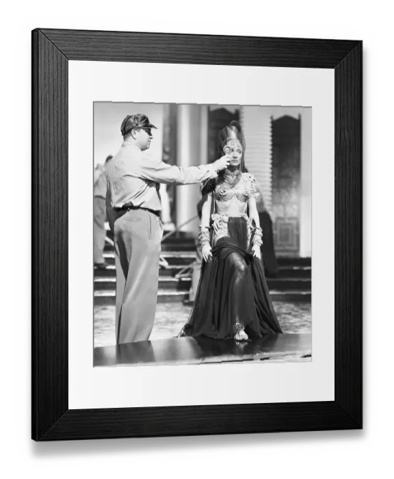 Framed Print : Marlene Dietrich Filming Kismet