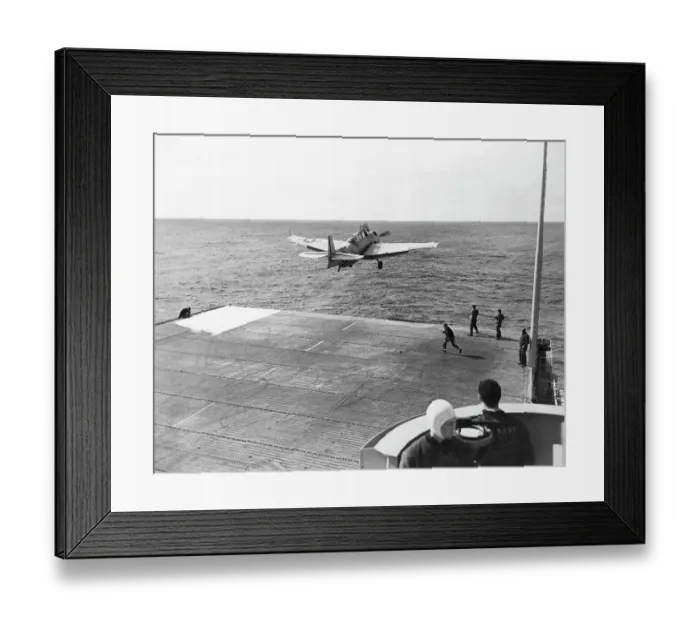 Framed Print : Plane Taking Off from Aircraft Carrier Framed Print : Plane Taking Off from Aircraft Carrier