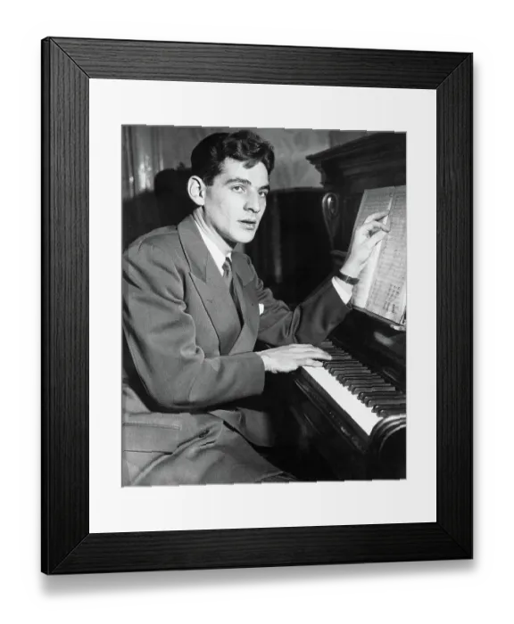 Framed Print : Leonard Bernstein Seated at Piano Framed Print : Leonard Bernstein Seated at Piano