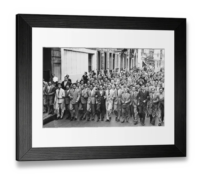 Framed Print : Crowd of Students Marching in Street Framed Print : Crowd of Students Marching in Street