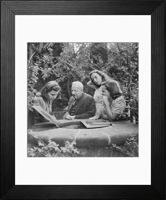 Framed Print : Benedetto Croce Relaxing with His Daughters Framed Print : Benedetto Croce Relaxing with His Daughters