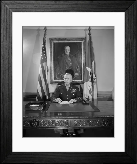 Framed Print : General George C. Marshall At His Desk Framed Print : General George C. Marshall At His Desk