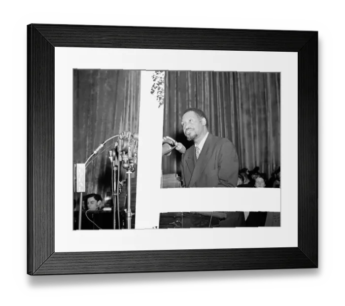 Framed Print : Paul Robeson Speaking at Microphone Framed Print : Paul Robeson Speaking at Microphone