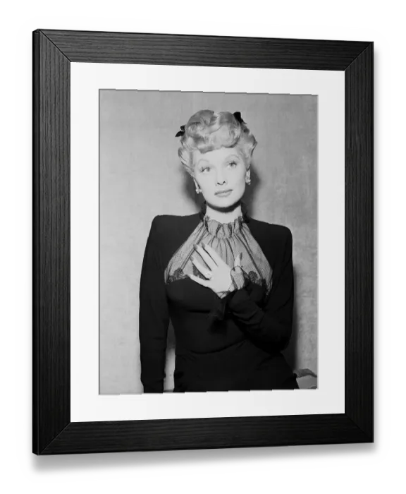 Framed Print : Actress Lucille Ball Posing in Her Engagement Ring Framed Print : Actress Lucille Ball Posing in Her Engagement Ring