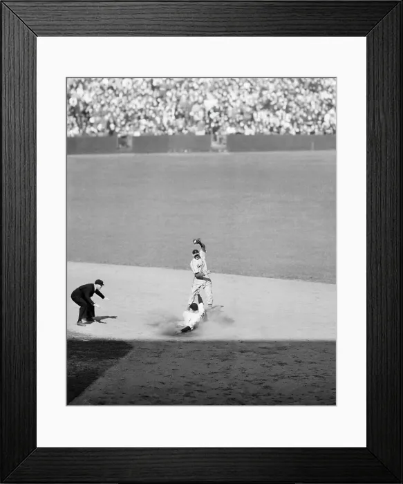 Framed Print : S. Musial Slides Into 2Nd Base At Game Framed Print : S. Musial Slides Into 2Nd Base At Game