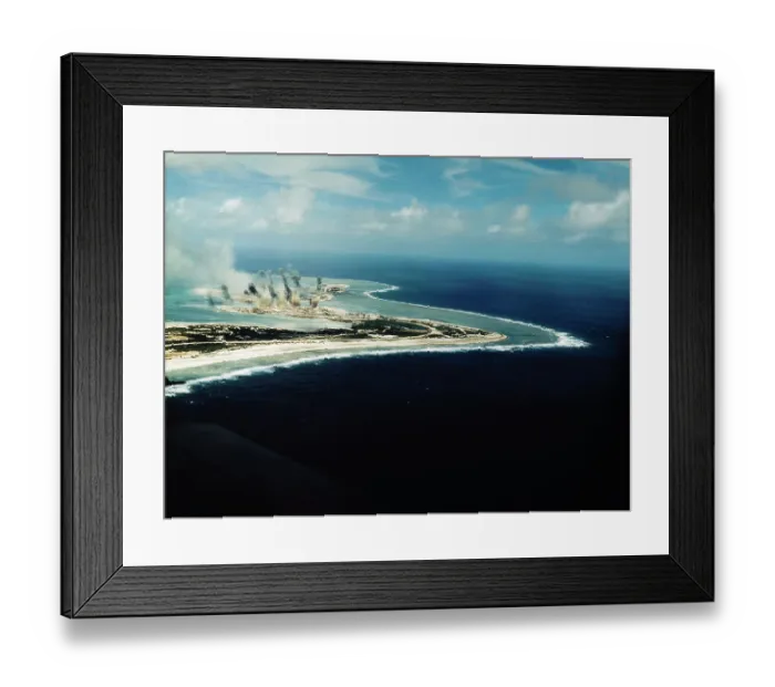 Framed Print : Smoke Rising from Wake Island Framed Print : Smoke Rising from Wake Island