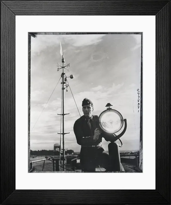 Framed Print : Soldier Speaking to Bombers in the Air Framed Print : Soldier Speaking to Bombers in the Air