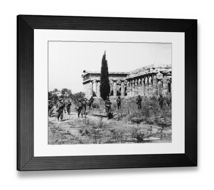 Framed Print : Allies Troops at the Temple of Neptune Framed Print : Allies Troops at the Temple of Neptune