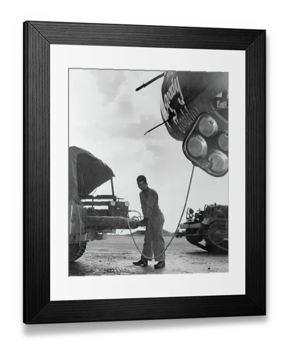 Framed Print : Replenishing Oxygen for Ready Teddy Airplane Framed Print : Replenishing Oxygen for Ready Teddy Airplane