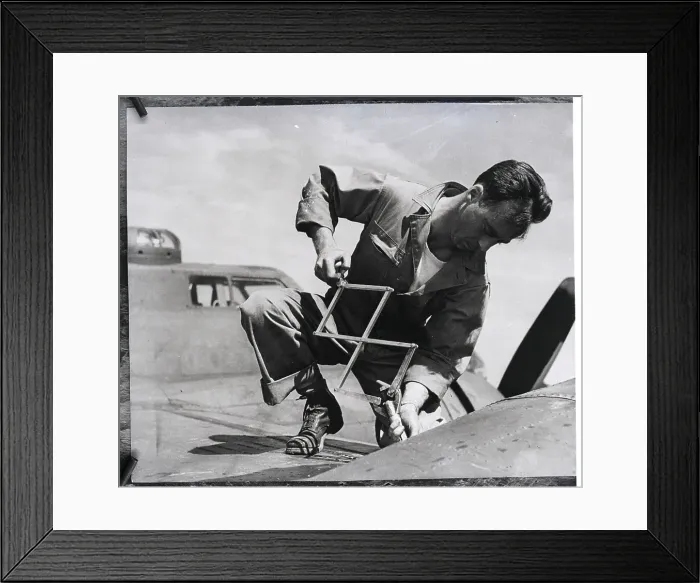 Framed Print : Technician Repairing Flying Fortress Framed Print : Technician Repairing Flying Fortress