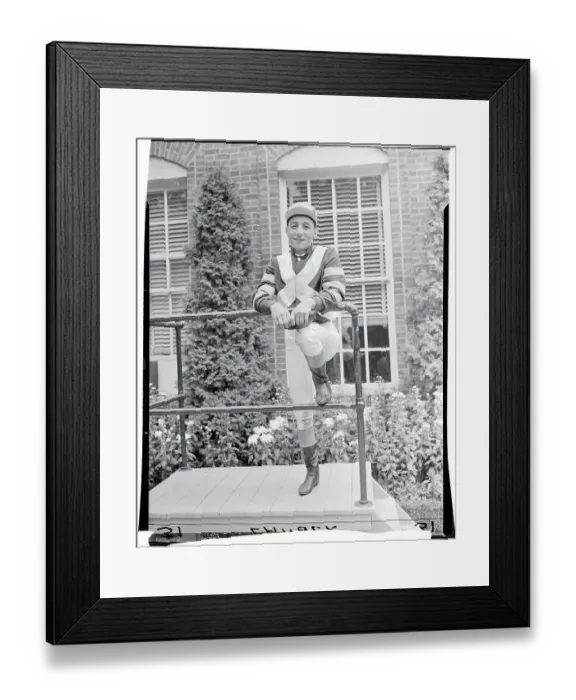 Framed Print : Portrait of Jockey Eddie Arcaro Framed Print : Portrait of Jockey Eddie Arcaro
