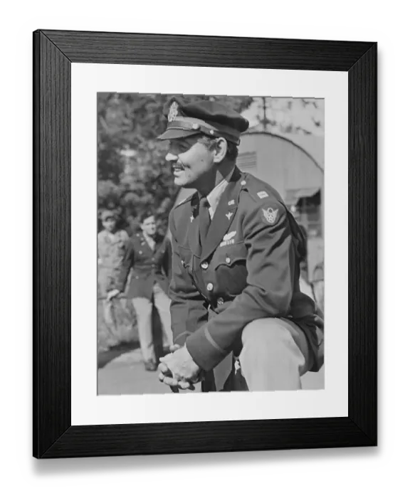 Framed Print : Clark Gable in Military Uniform Framed Print : Clark Gable in Military Uniform