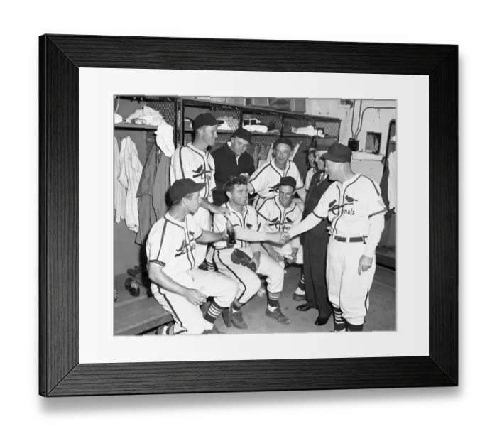 Framed Print : Teammates Congratulating Max Lanier Framed Print : Teammates Congratulating Max Lanier