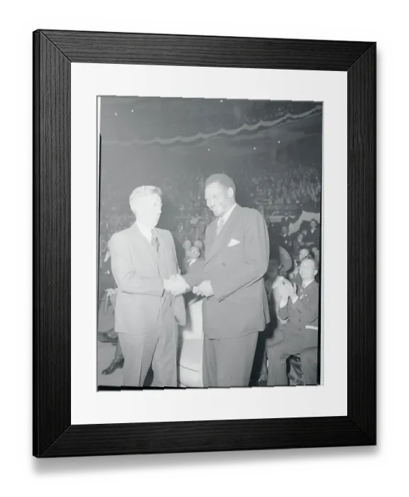 Framed Print : Henry A. Wallace Shaking Hands with Paul Robeson