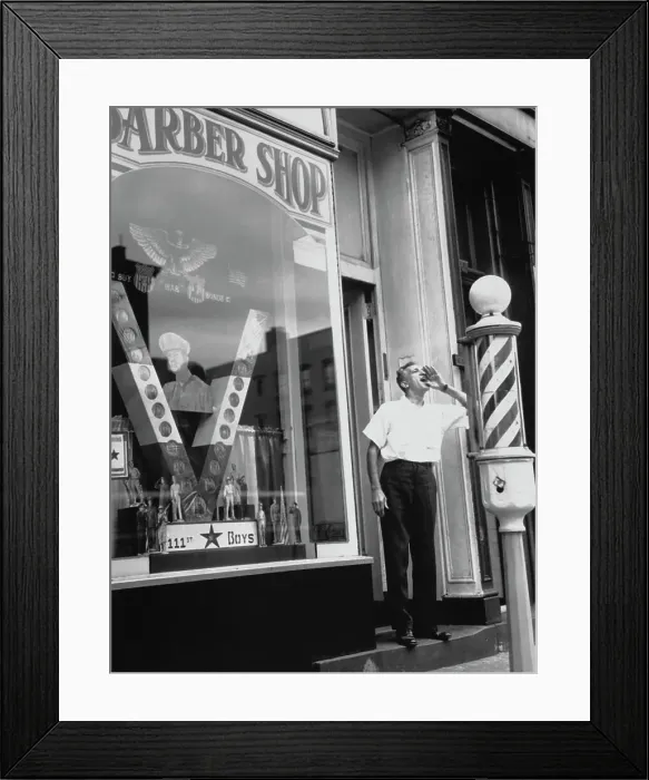 Framed Print : A Barber Yells the Announcement of Italy's Surrender Framed Print : A Barber Yells the Announcement of Italy's Surrender