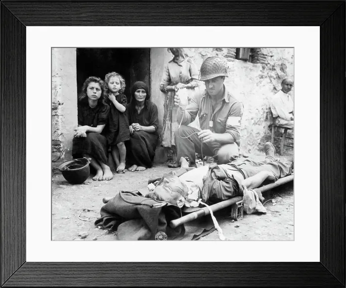 Framed Print : Administering Plasma to Wounded Soldier Framed Print : Administering Plasma to Wounded Soldier