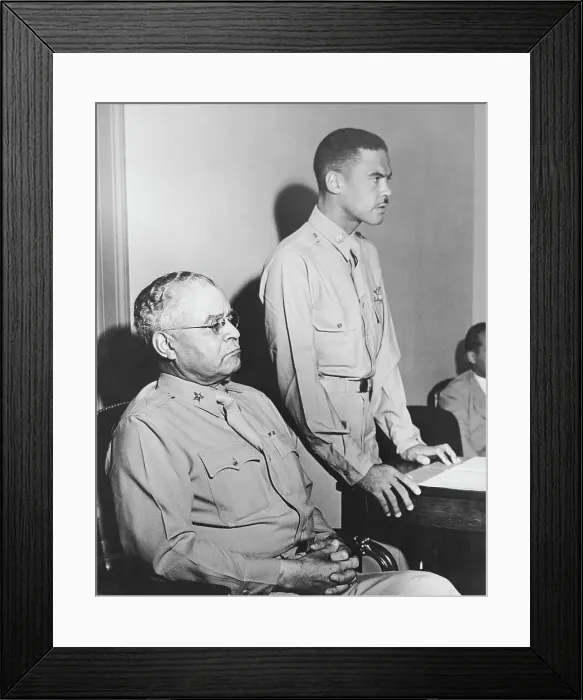 Framed Print : Benjamin O. Davis Seated W / Standing Son Framed Print : Benjamin O. Davis Seated W / Standing Son