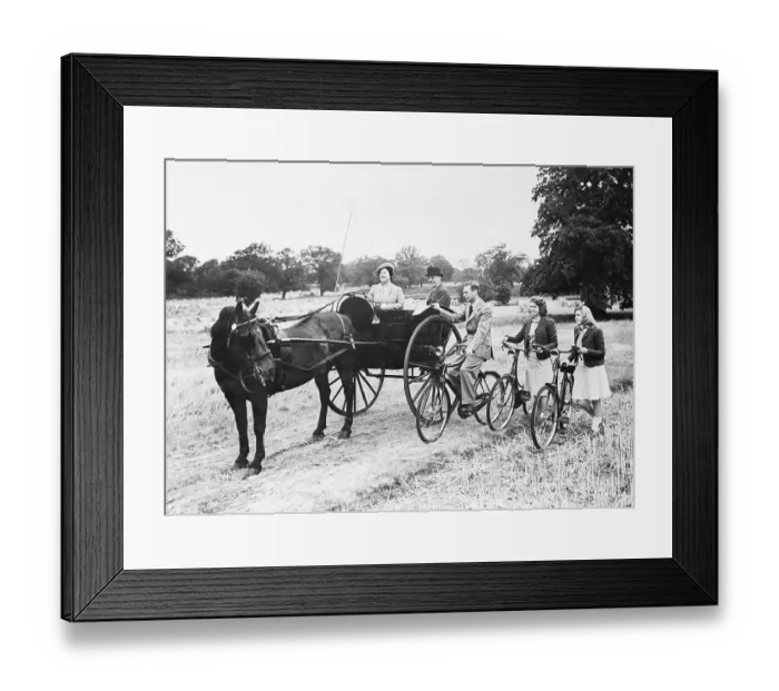 Framed Print : King George VI and Queen Elizabeth out Riding with The Princesses Framed Print : King George VI and Queen Elizabeth out Riding with The Princesses