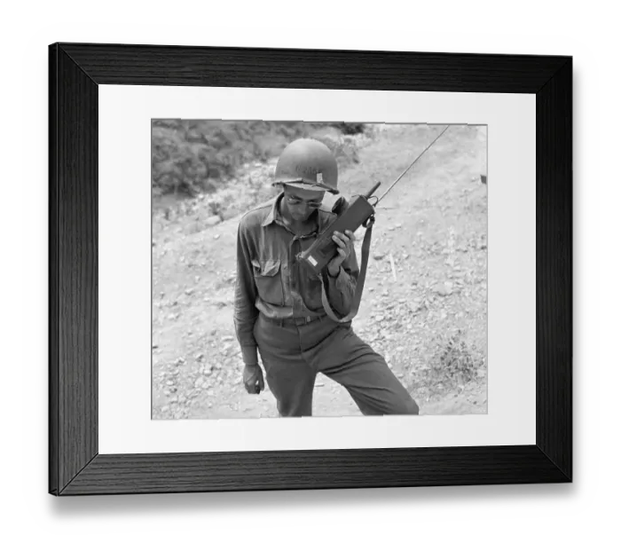 Framed Print : Ww Ii Soldier With Walkie Talkie Framed Print : Ww Ii Soldier With Walkie Talkie