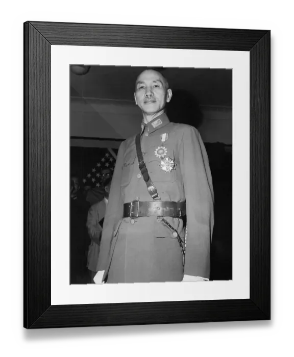 Framed Print : Chiang Kai-Shek Standing Showing Medal Framed Print : Chiang Kai-Shek Standing Showing Medal