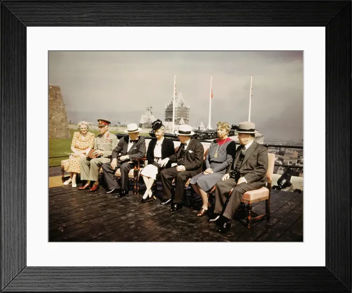 Framed Print : Franklin D Roosevelt and Sir Winston Churchill with Others Framed Print : Franklin D Roosevelt and Sir Winston Churchill with Others