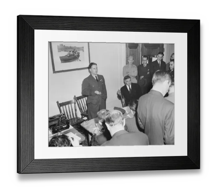Framed Print : Guy Gibson at Press Conference Framed Print : Guy Gibson at Press Conference