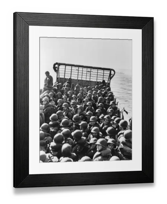 Framed Print : American Soldiers in Landing Craft Framed Print : American Soldiers in Landing Craft