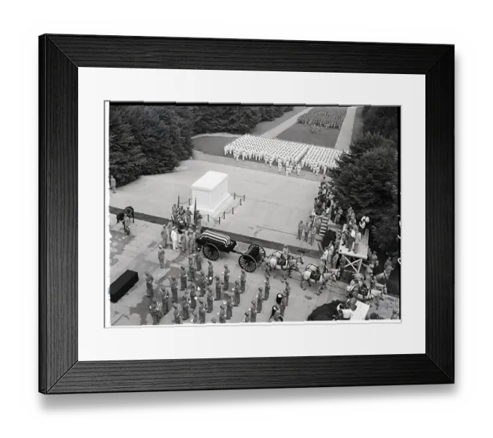 Framed Print : Aerial View, Funeral Procession;Pershing Framed Print : Aerial View, Funeral Procession;Pershing
