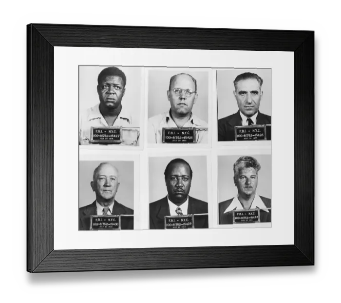 Framed Print : Six Arrested Communist's Mugshots Framed Print : Six Arrested Communist's Mugshots