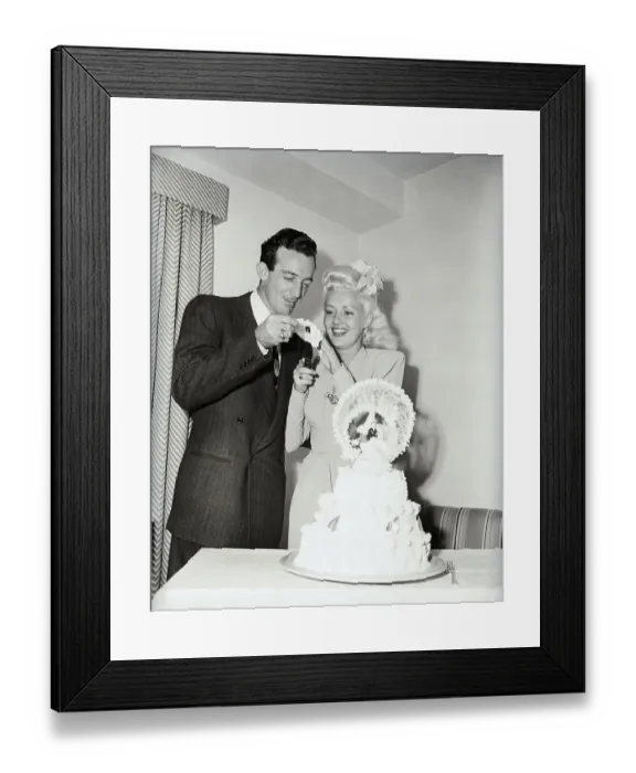 Framed Print : B. Grable & H. James Cut Wedding Cake Framed Print : B. Grable & H. James Cut Wedding Cake