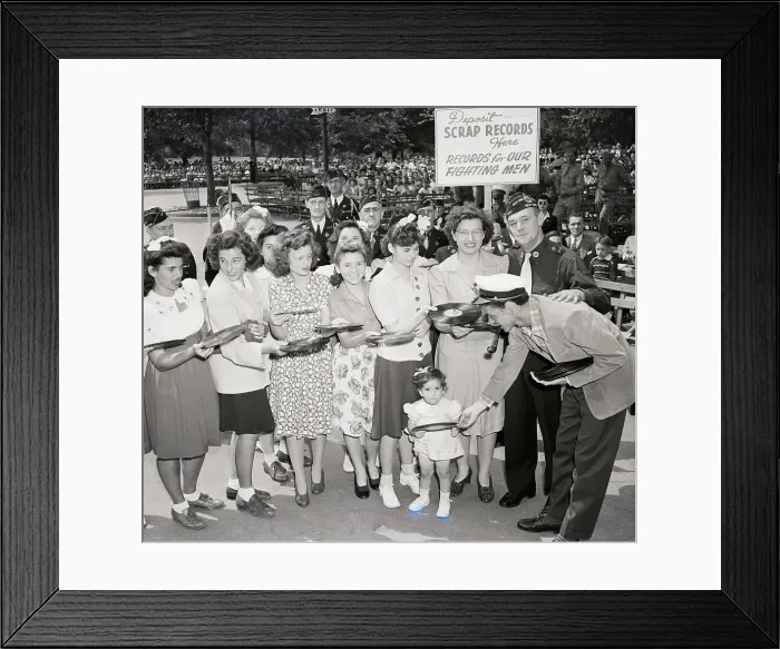 Framed Print : Little Girl Gives Frank Sinatra a Record Album Framed Print : Little Girl Gives Frank Sinatra a Record Album
