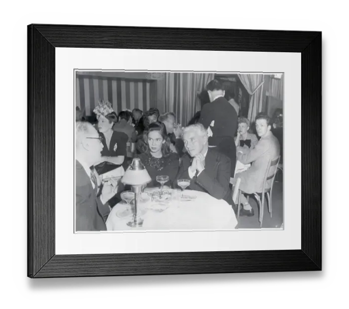 Framed Print : Charlie Chaplin and Oona O'Neill at Club Framed Print : Charlie Chaplin and Oona O'Neill at Club