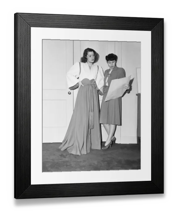 Framed Print : Edith Head and Eileen Drew Looking at Sketch Framed Print : Edith Head and Eileen Drew Looking at Sketch