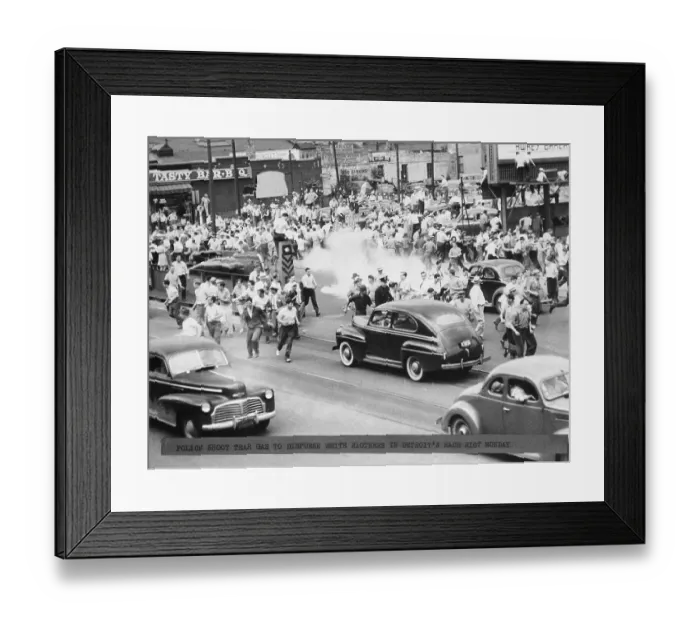 Framed Print : Rioters Run from Tear Gas Framed Print : Rioters Run from Tear Gas