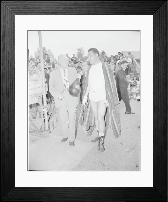 Framed Print : Mike Jacobs Visiting Joe Louis at Camp Framed Print : Mike Jacobs Visiting Joe Louis at Camp