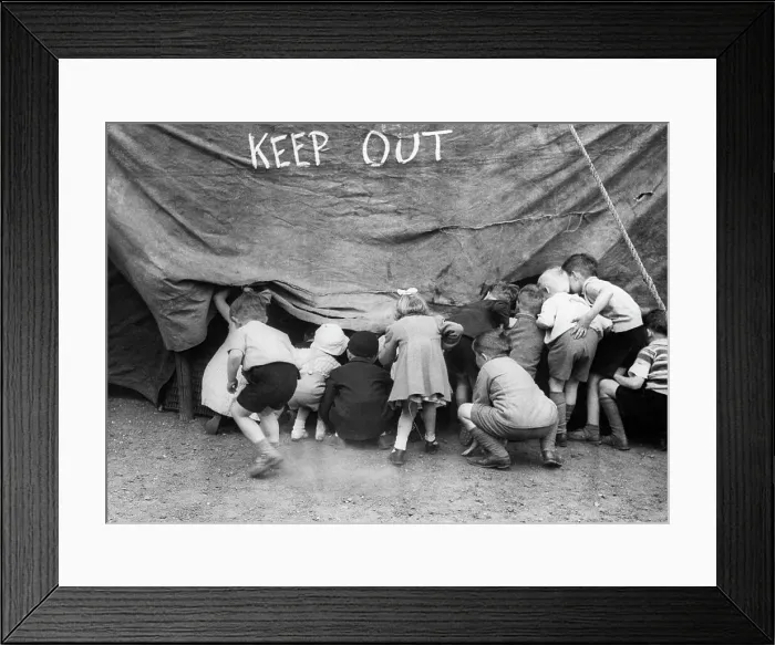 Framed Print : Small Children Sneak Into Circus Tent Framed Print : Small Children Sneak Into Circus Tent