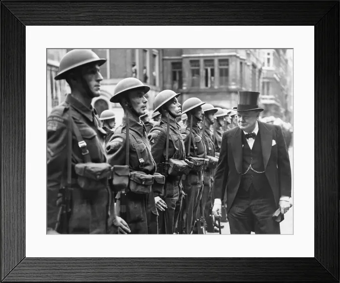 Framed Print : Winston Churchill Inspecting Honor Guard Framed Print : Winston Churchill Inspecting Honor Guard