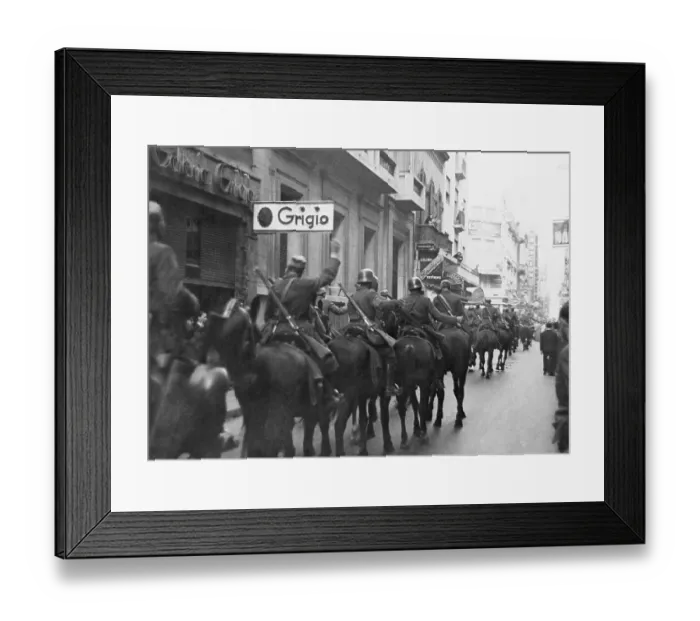 Framed Print : Mounted Soldiers On Buenos Aires Street Framed Print : Mounted Soldiers On Buenos Aires Street
