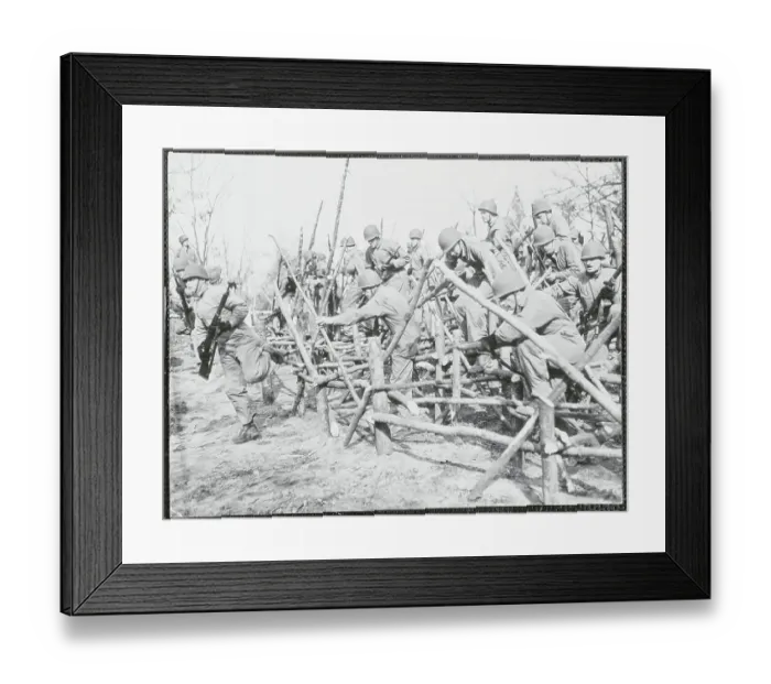 Framed Print : Soldiers Struggling Through Maze Framed Print : Soldiers Struggling Through Maze