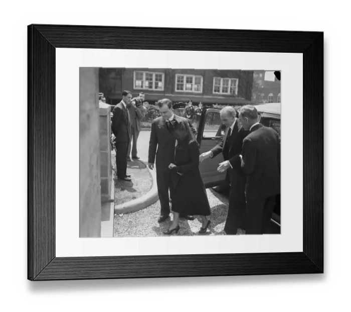 Framed Print : Henry Ford and His Wife Arriving at a Funeral Framed Print : Henry Ford and His Wife Arriving at a Funeral