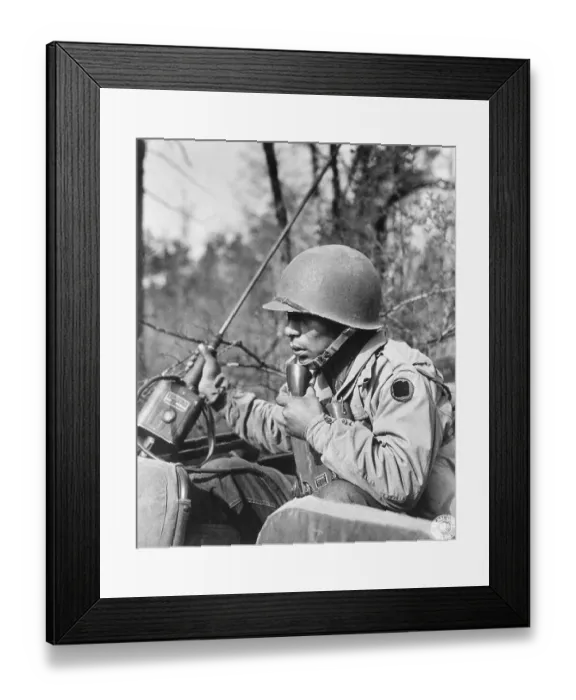Framed Print : Hopi Soldier Speaks Into Radio Framed Print : Hopi Soldier Speaks Into Radio