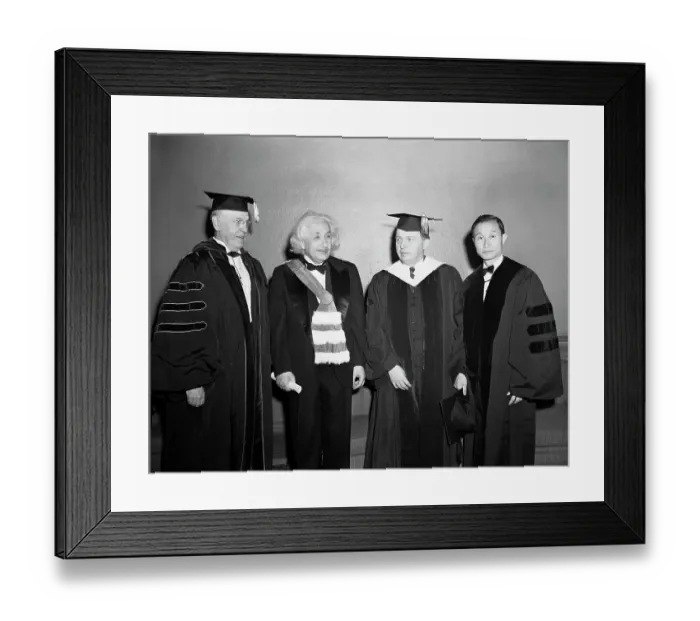 Framed Print : Albert Einstein and Other Scientists Receiving Citations
