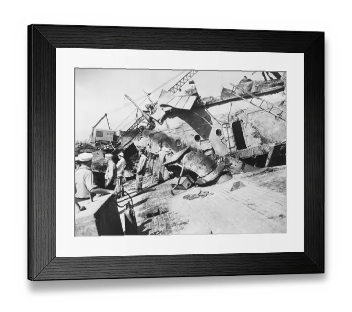 Framed Print : Crew Aboard USS Oklahoma in Pearl Harbor Framed Print : Crew Aboard USS Oklahoma in Pearl Harbor
