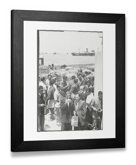 Framed Print : Jewish Immigrants Waiting at Port Framed Print : Jewish Immigrants Waiting at Port