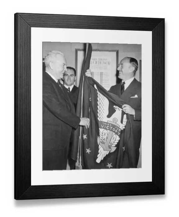 Framed Print : Pesenting Flag To Jack Warner Framed Print : Pesenting Flag To Jack Warner