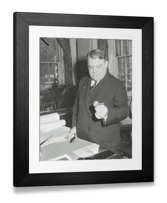 Framed Print : Mayor Fiorello H. La Guardia Gazing at Poppy Flower Framed Print : Mayor Fiorello H. La Guardia Gazing at Poppy Flower